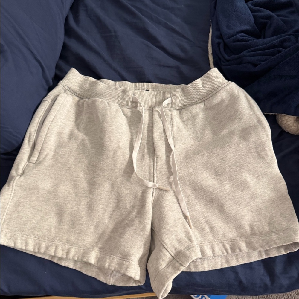 lululemon athletica light gray drawstring lounge shorts